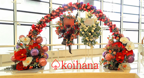 Koihana♡のバルーンフラワースタンド,青いバラ,スタンド花,ブルーローズの